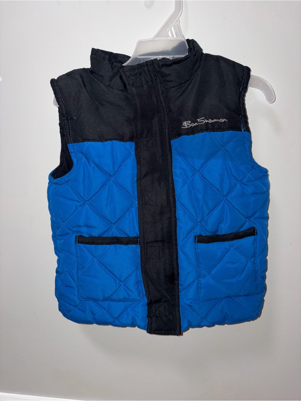 Ben Sherman Blue Black Quilted Down Puffer Zip Up Vest Boys 4T